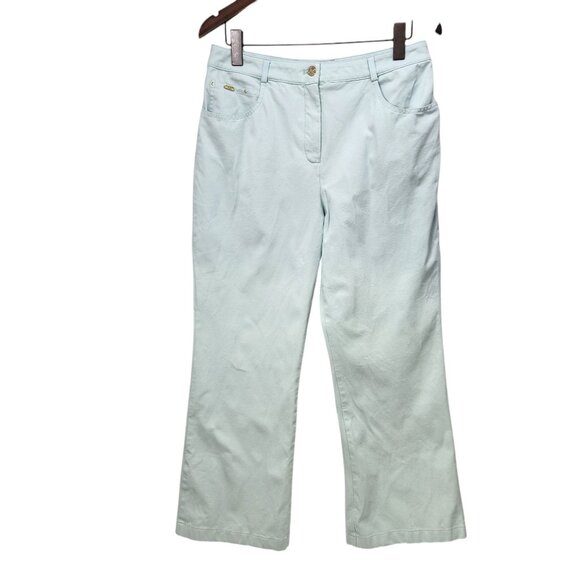 St. John Sport Womens Light‎ Green Denim Jean Trousers Size 12 - Picture 13 of 13